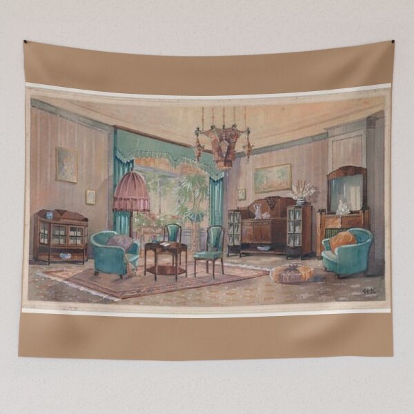 Item preview, Classic Watercolor Prints - European Interior Sitting Room designed and sold by dubcee.