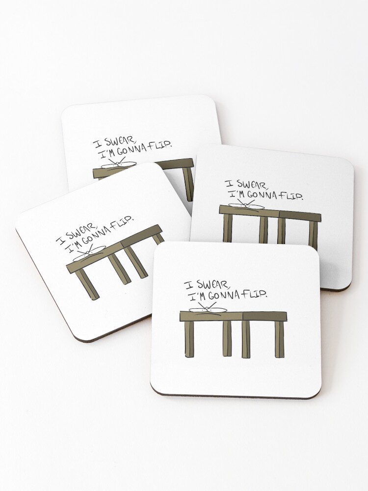 Thumbnail 1 of 5, Coasters (Set of 4), grumpy table designed and sold by SkullyT.