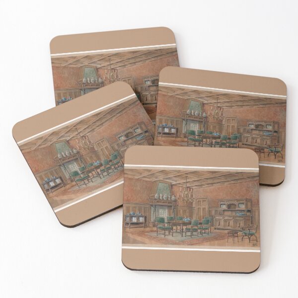 Item preview, Classic Watercolor Prints - European Interior Paneled Dining Room designed and sold by dubcee.