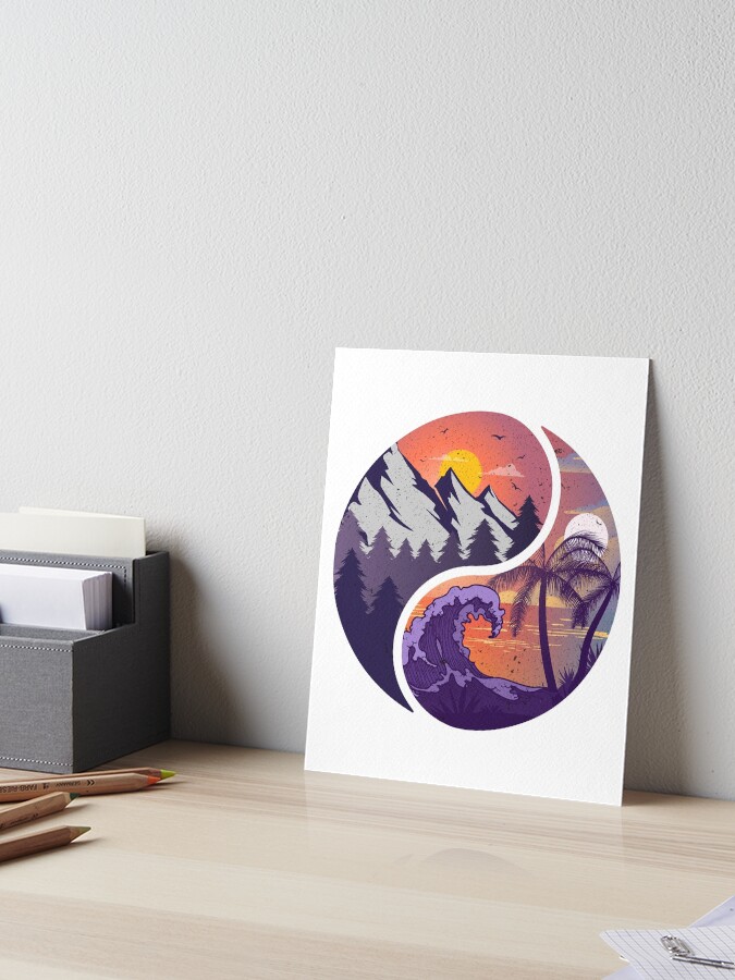 Ying Yang Mountains And Beach Landscape Shirt Ying Yang Mountains And Beach Landscape Shirt