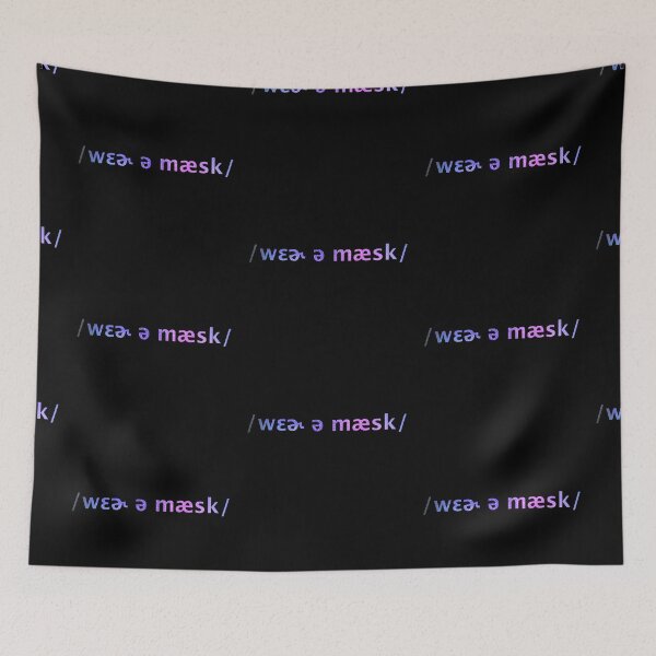Item preview, Wear a Mask but in IPA, Galaxy Text, Black Background designed and sold by sporadicdoodlin.