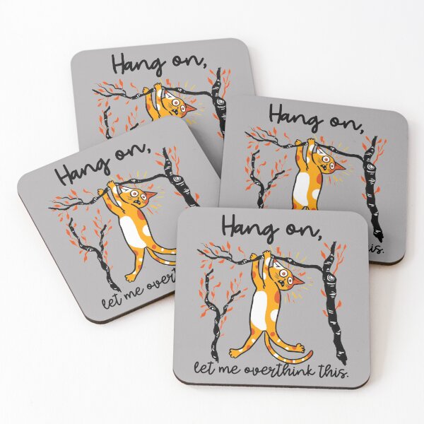 Item preview, Hang On Let Me Overthink This - Hanging Cat designed and sold by alancrapopod.