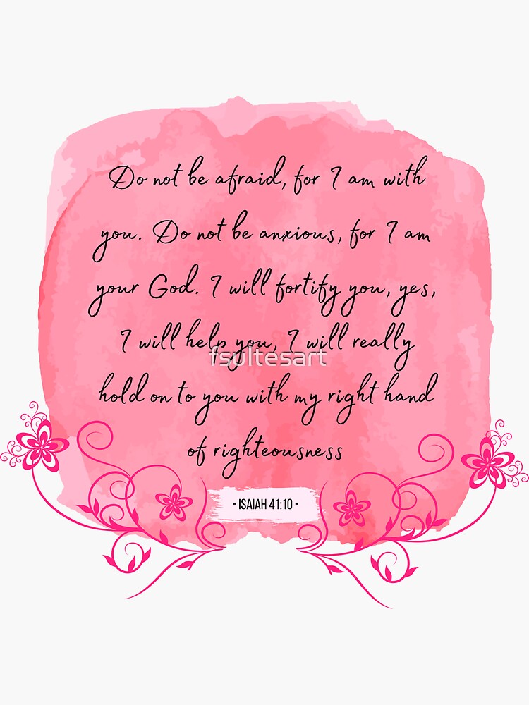 "Jesaja 4110 fürchte dich nicht, denn ich bin bei dir" Sticker von fsultesart Redbubble
