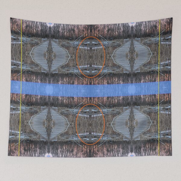 Item preview, Horicon Path Pattern With Blue Bar designed and sold by artfulnotebook.