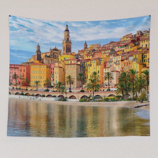 Item preview, Menton South of France, colorful landscape photography designed and sold by Rimkidd.