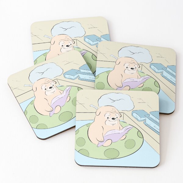 Item preview, Bulldog Reading Books in the Pool Digital Dog Art designed and sold by MaePublishing.