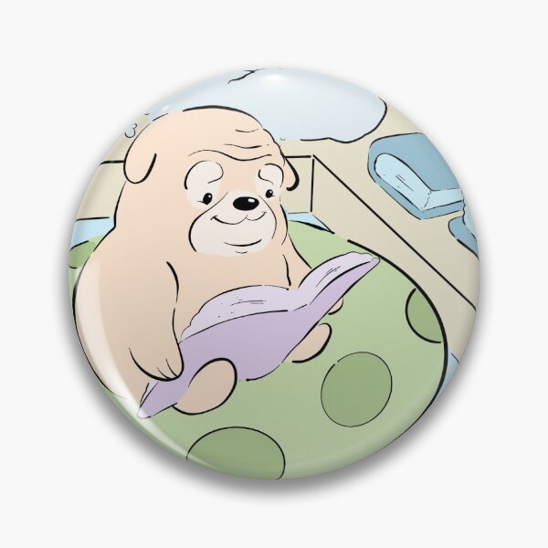 Item preview, Bulldog Reading Books in the Pool Digital Dog Art designed and sold by MaePublishing.
