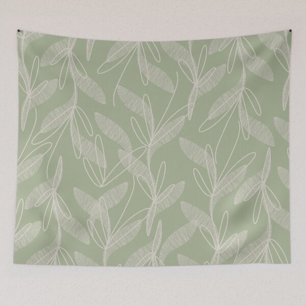 Item preview, Retro Botanical Pattern in Sage Green designed and sold by kierkegaard.