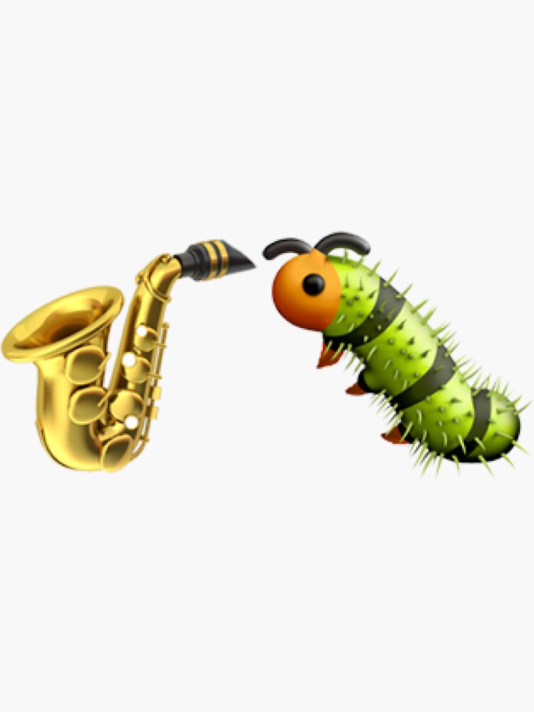 "caterpillar saxophone" Sticker for Sale by michellesantoso Redbubble