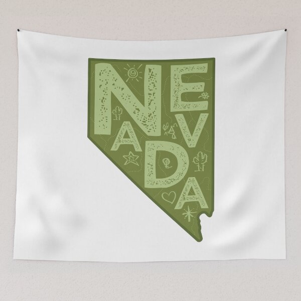 Item preview, Nevada Map Typography Green designed and sold by HelloGentry.