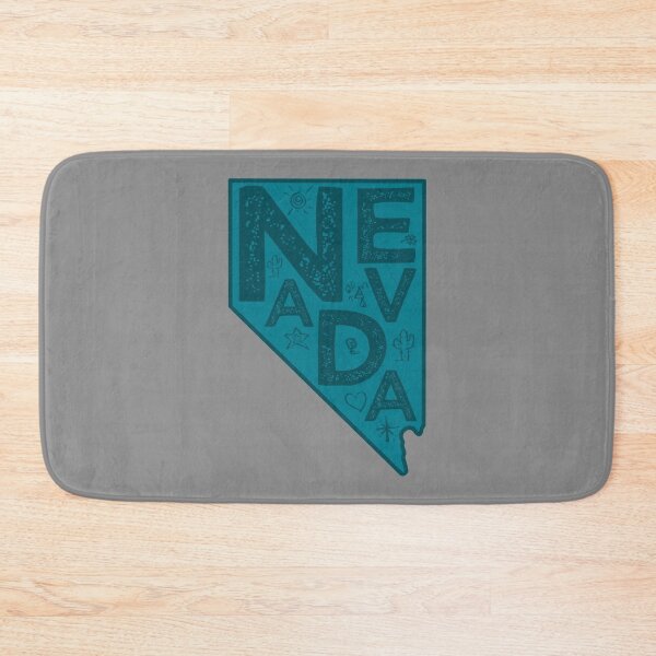 Artikelvorschau, Nevada Map Typography Navy entworfen und verkauft von HelloGentry.