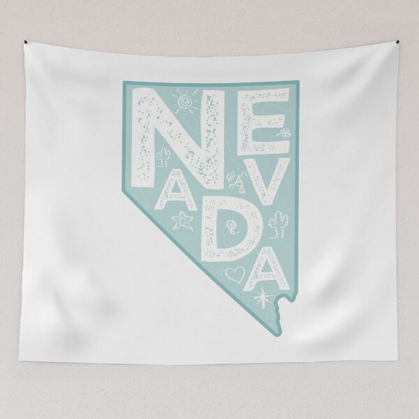 Item preview, Nevada Map Typography Blue designed and sold by HelloGentry.