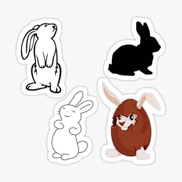 Easily Distracted By Rabbits Sticker Pack Sticker For Sale By Kickwear Com Redbubble 