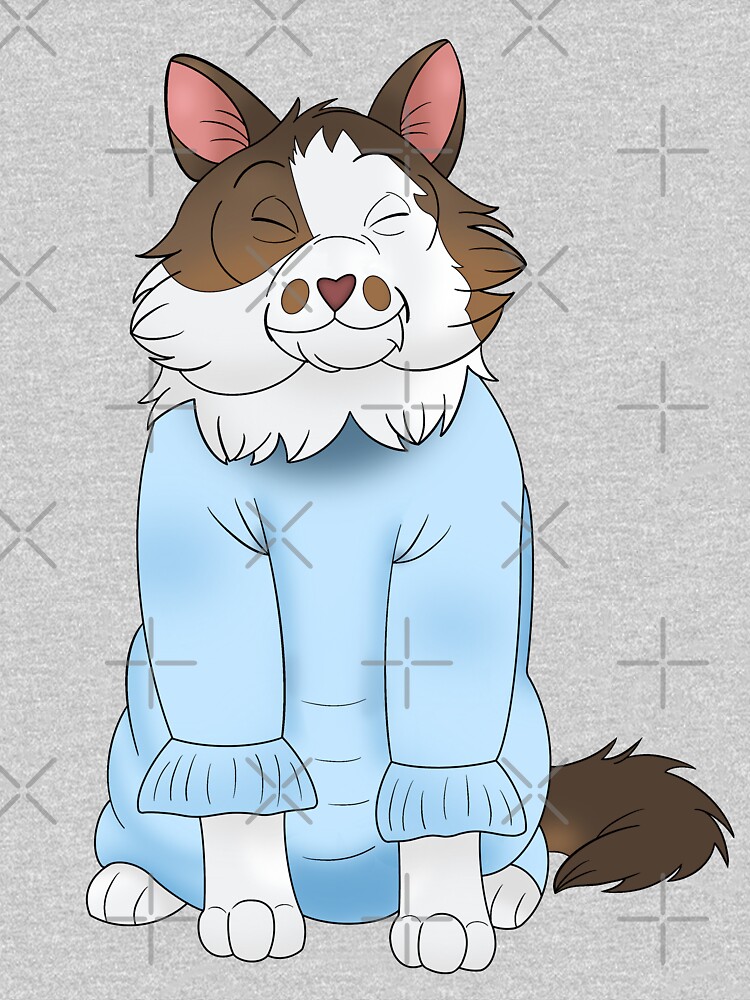 "Cartoony Cat in a Sweater Illustration" Zipped Hoodie by pawtraitdreams Redbubble