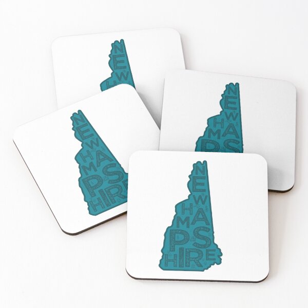 Aperçu de l'œuvre New Hampshire Map Typography Navy créée et vendue par HelloGentry.
