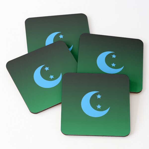 Item preview, Blue Crescent Moon and Stars in Green Night Sky designed and sold by ShaunSandhu.