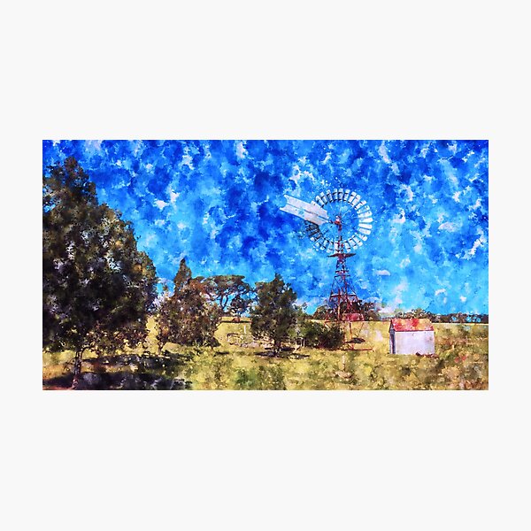 Item preview, The Large Windpump by the Airport Watercolor designed and sold by Steven Jodoin.