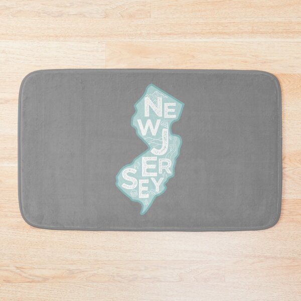 Item preview, New Jersey Map Typography Blue designed and sold by HelloGentry.