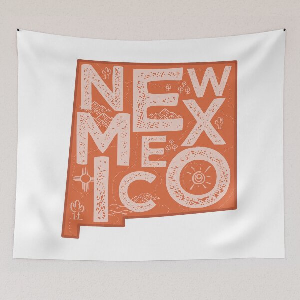 Item preview, New Mexico Map Typography Red designed and sold by HelloGentry.