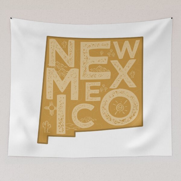 Item preview, New Mexico Map Typography Brown designed and sold by HelloGentry.