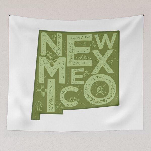 Item preview, New Mexico Map Typography Green designed and sold by HelloGentry.