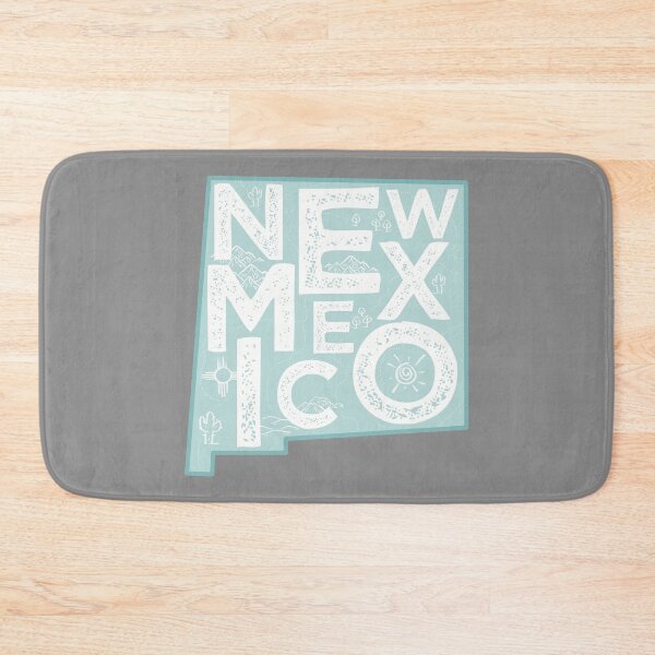 Item preview, New Mexico Map Typography Blue designed and sold by HelloGentry.
