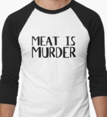 Vegetarian Meat Is Murder Vege Green Men's Baseball ¾ T-Shirt