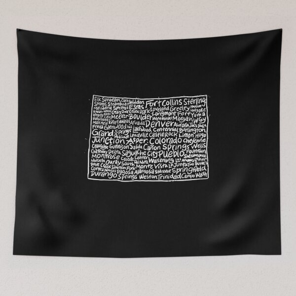 Item preview, Colorado Handwritten Map of State & Cities designed and sold by NumeralV.