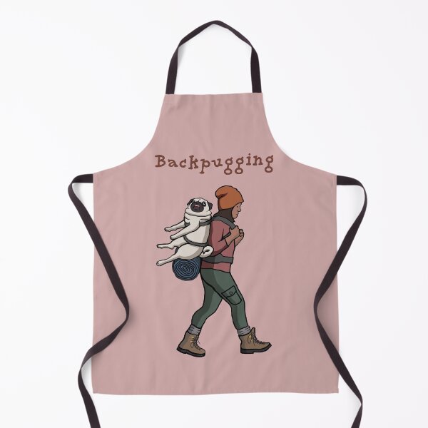 Item preview, Backpugging (Fawn Pug and Hiking Girl) designed and sold by pugventurephoto.