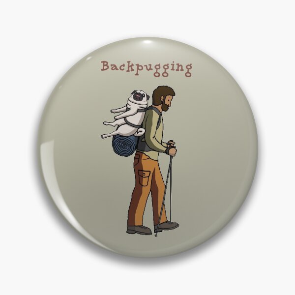 Item preview, Backpugging (Fawn Pug and Hiking Guy) designed and sold by pugventurephoto.