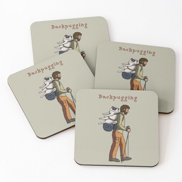Item preview, Backpugging (Fawn Pug and Hiking Guy) designed and sold by pugventurephoto.