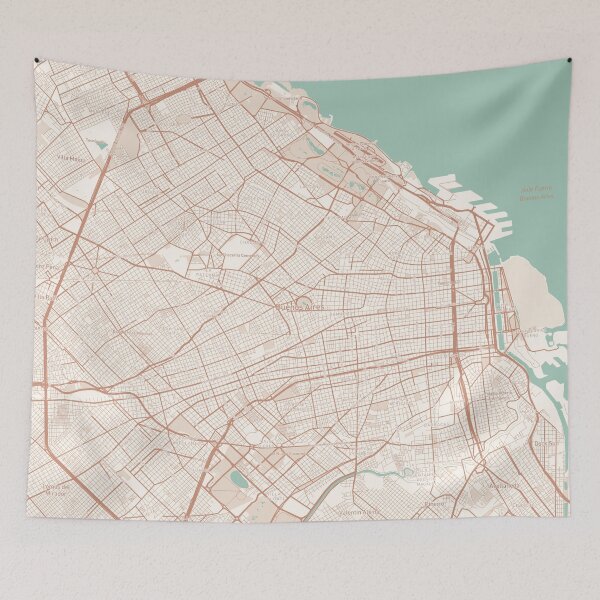 Item preview, Buenos Aires, Argentina Map (Theme 2) designed and sold by Mapnify.