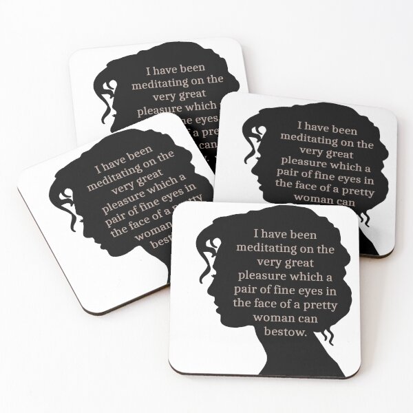 Item preview, Fine Eyes Pride and Prejudice Quote Sillohuette Peach designed and sold by bellatierra.