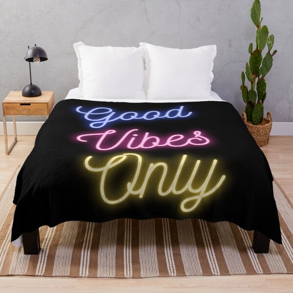 Item preview, Good vibes only blue/pink/yellow neon sign designed and sold by Norwegian-Moose.