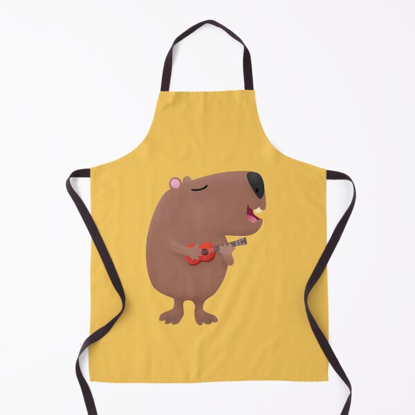 Item preview, Cute singing capybara ukulele cartoon illustration designed and sold by FrogFactory.