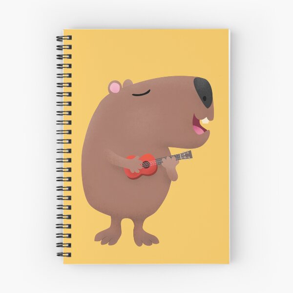 Item preview, Cute singing capybara ukulele cartoon illustration designed and sold by FrogFactory.
