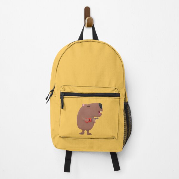 Item preview, Cute singing capybara ukulele cartoon illustration designed and sold by FrogFactory.