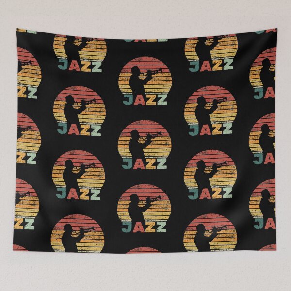 Item preview, Jazz Trumpeter Retro Silhouette Typography Design designed and sold by Unworldly.