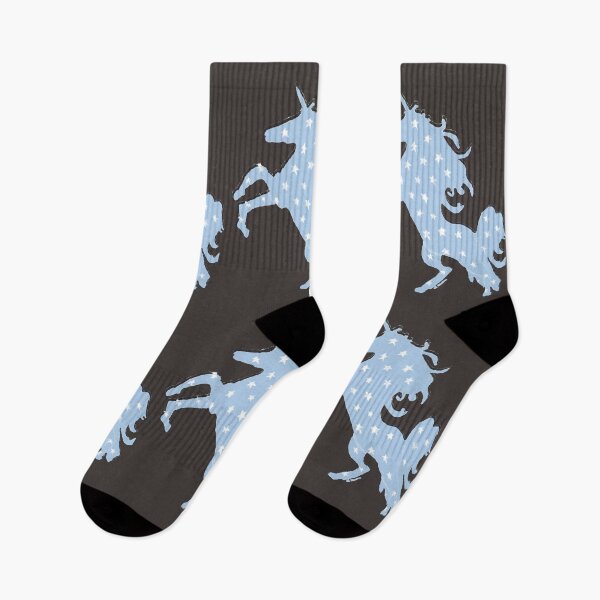 Artikelvorschau, Unicorn Power Silhouette mit Sternen in Hellblau entworfen und verkauft von AliCatOriginals.
