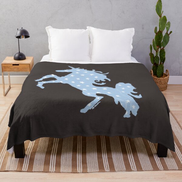 Item preview, Unicorn Power Silhouette with Stars in light blue designed and sold by AliCatOriginals.