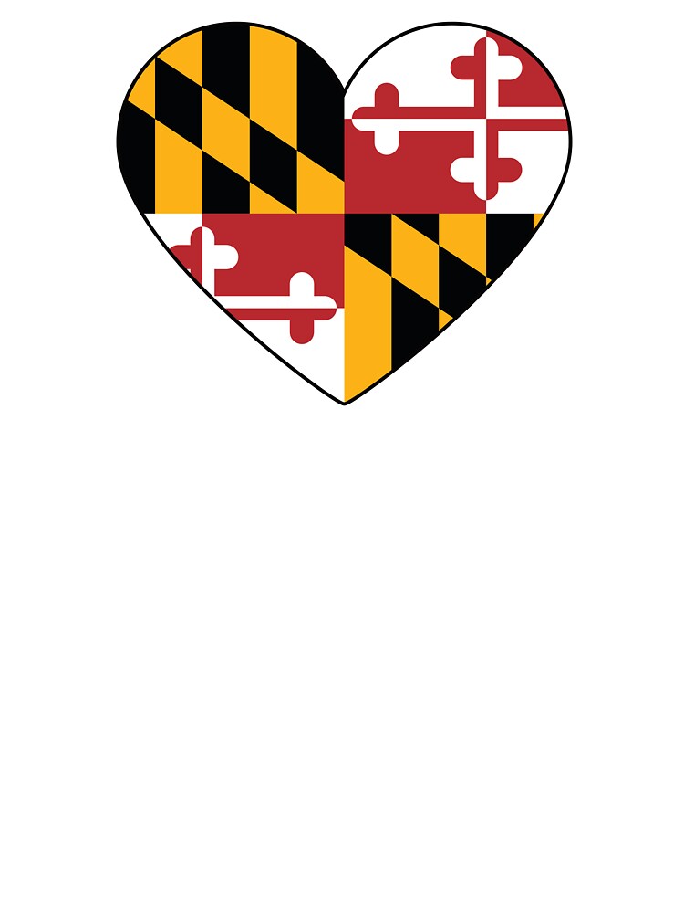 Maryland Flag Vintage Heart Shape T-Shirt Gift Idea Maryland Flag Vintage Heart Shape T-Shirt Gift Idea