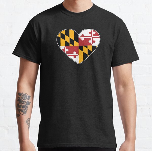 Mens Football Fine Jersey T-shirts - Maryland Flag 