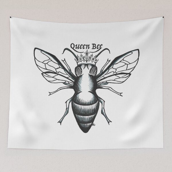 Item preview, Black and White Honey Bee - Queen Bee designed and sold by The White Bat.
