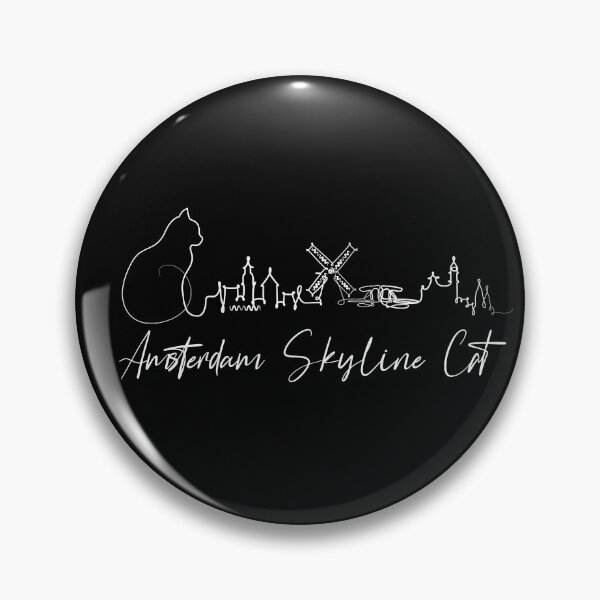 Item preview, Amsterdam Skyline Cat Black designed and sold by ARTTY SHOP.
