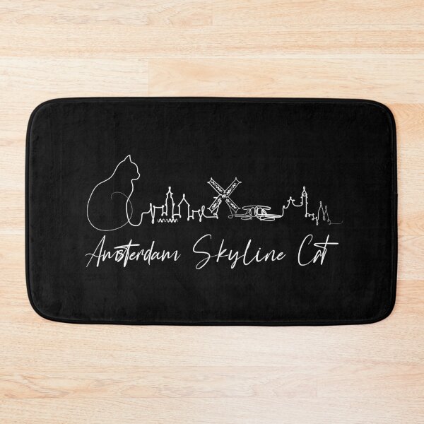 Item preview, Amsterdam Skyline Cat Black designed and sold by ARTTY SHOP.