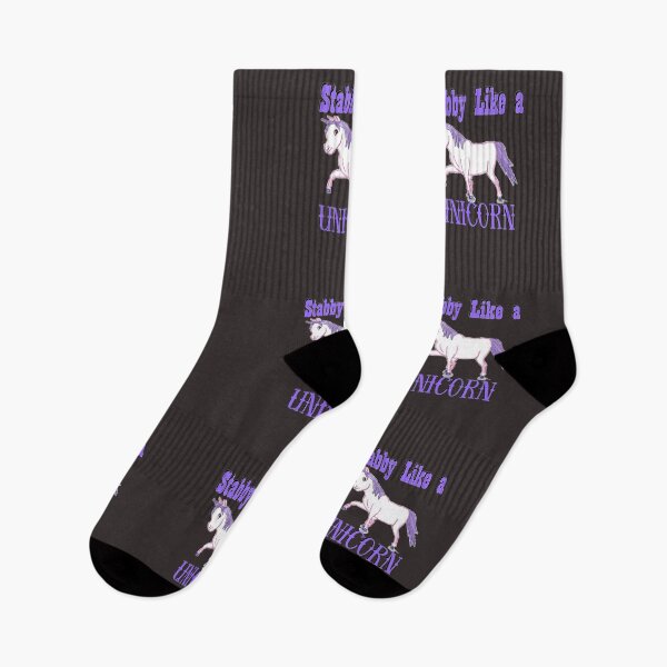 Item preview, Stabby Like a Unicorn 4 Purple Letters with Graphic of Hand Drawn Unicorn designed and sold by AliCatOriginals.