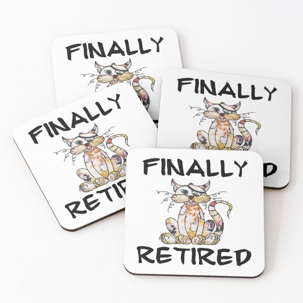 Item preview, Finally Retired - Eye WIN - A Cute Beat Up Old Cat With An Eye Patch That Says WIN designed and sold by Oaks Creations.