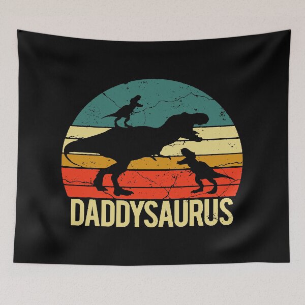 Item preview, Best Daddysaurus Fathers Day Vintage Shirt Dinosaur Dad Of Two Kids Birthday designed and sold by MotorLykan9k.