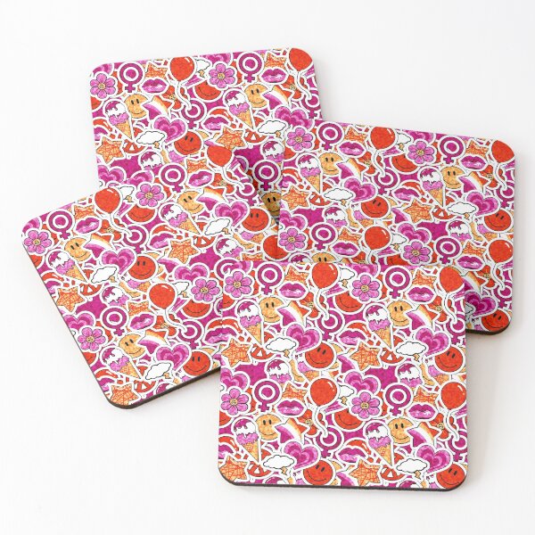 Item preview, Lesbian Pride Sticker Pattern designed and sold by hazel_333.