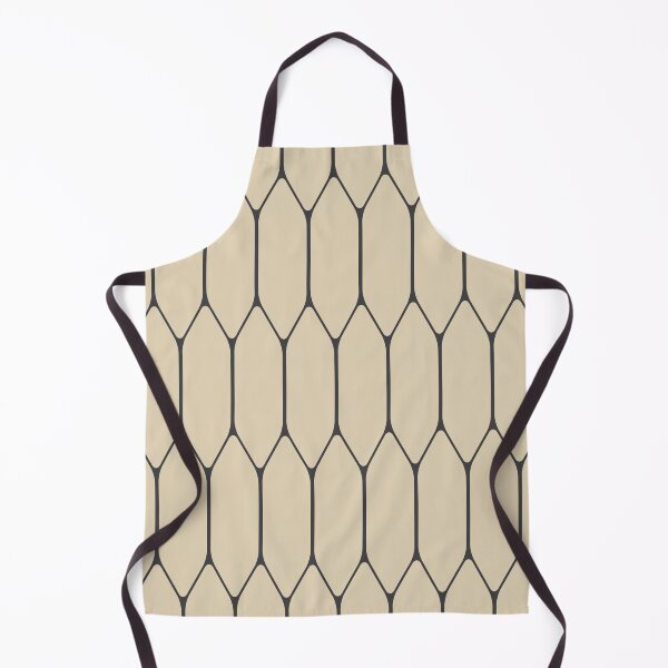 Item preview, Long Honeycomb Minimalist Geometric Pattern in Charcoal Grey and Retro Beige designed and sold by kierkegaard.